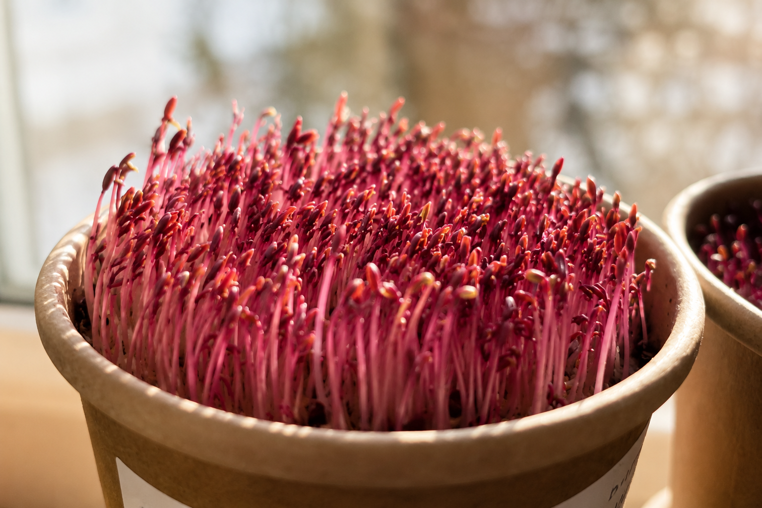 červené microgreens